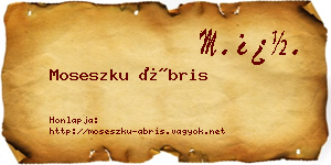 Moseszku Ábris névjegykártya